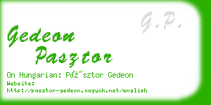 gedeon pasztor business card